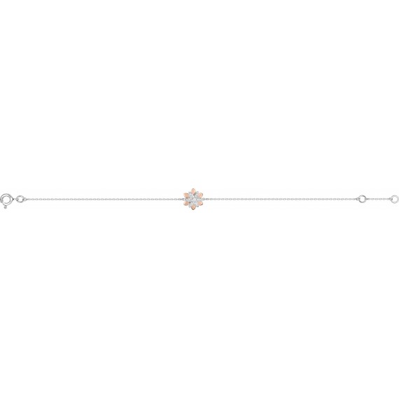 Bracelet or blanc et or rose avec diamants